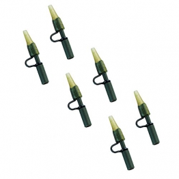 6St. "CARP ZOOM" 40mm Safety Lead Clips mit Metallbügel und Tail Rubber (matte green (dunkelgrün)) - 1
